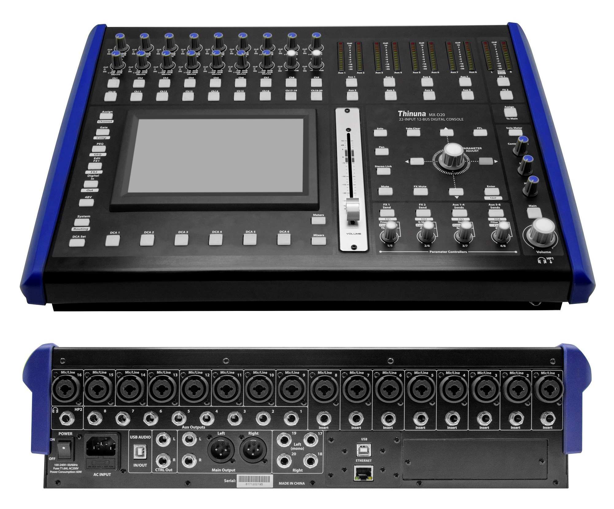 Thinuna MX-D20, оптовая продажа, 20-канальные компактные колонки, аудиосистема, профессиональная микшерная консоль, цифровой аудиомикшер