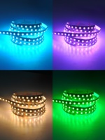Vente flash : Bande LED RGBW 4-en-1 5050 60 LED multicolores, flexible, avec télécommande, corps en cuivre, pour TV, indice de protection IP20