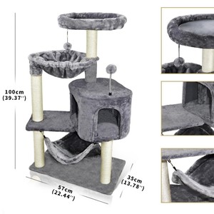 Árbol rascador para gatos personalizado, cama para gatos, poste rascador, tabla rascadora y cama para gatos, todo en un solo diseño - artículos para mascotas. - Product Image 3