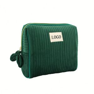 Set de Bolsas de Maquillaje Personalizadas para Mujer, Bolsa de Cosméticos de Pana, Bolsa de Aseo de Viaje con Diseño Estético de Sonrisa - Product Image 1