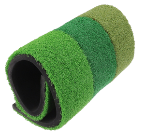 Gazon artificiel ignifuge vert 4,4'x49,2' en polyéthylène haute densité pour terrasse, installation facile, style moderne - Product Image 1