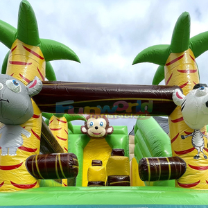 Aufblasbare safari-hupfburg <b>inflatable</b> safari bouncy castle commercial kids bounce <b>house</b> slide combo - Product Image 2