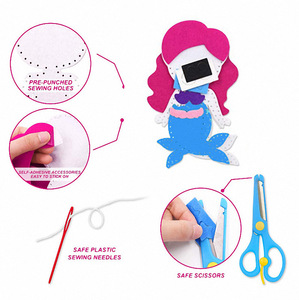 Débutant enfants bricolage animaux de la mer <span class=keywords><strong>sirène</strong></span> feutre en peluche Kit fournitures d'art éducatif pour garçons filles faire leur propre océan pour la couture - Product Image 2