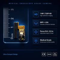 Module de caméra avec capteur CMOS 1MP à champ de vision large de 76 degrés, avec mise au point macro de 20-60 mm et 4 LED haute luminosité pour endoscope