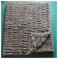 Plaid en fausse fourrure moelleuse et épaisse Zero Shed, style moderne, pour canapé et décoration intérieure, couleur Dune du Désert