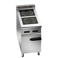 Équipement de chauffage pour la restauration à haute efficacité, plaque à induction commerciale autonome à 2 brûleurs avec armoire de rangement