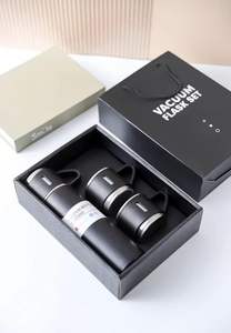Ensemble cadeau Bouteille avec tasse Bouteille d'eau thermique isolée Ensemble cadeau <span class=keywords><strong>Thermos</strong></span> en acier inoxydable 304 avec 3 couvercles Cadeau d'affaires - Product Image 5