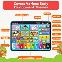 Tablette d'apprentissage pour les tout-petits 1-3 Jouets d'apprentissage trilingues avec musique et son