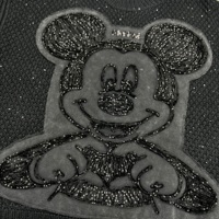 8610/FANMAJIALIE Robe de rue Y2K personnalisée pour femme, motif dessin animé Mickey, en maille, avec broderie décorative effet vieilli