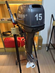 激安セール 新品 15馬力 <span class=keywords><strong>2</strong></span>ストローク YAMABISI ティラー船外機 エンデューロ ロングシャフト ボートエンジン ガソリン マリン アルミ合金製 - Product Image 2