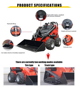 Pengiriman cepat efisiensi tinggi Dingo berdiri Mini Skid Steer roda diesel Loader Backhoe Front End Loader dengan Track - Product Image 5