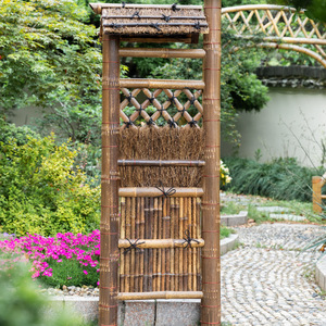 Cancello e Recinzione <span class=keywords><strong>in</strong></span> Bambù Naturale per Esterni, Decorazione per Villa, Giardino e Cortile, Divisorio <span class=keywords><strong>in</strong></span> Bambù Viola - Product Image 1