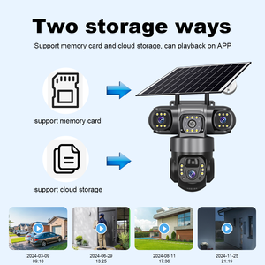 V380pro ngoài trời 4G 4K <span class=keywords><strong>IP</strong></span> năng lượng mặt trời Powered pin năng lượng thấp <span class=keywords><strong>10x</strong></span> <span class=keywords><strong>Zoom</strong></span> quang học ba ống kính máy ảnh 3 màn hình ai tầm nhìn ban đêm của con người CMOS - Product Image 6