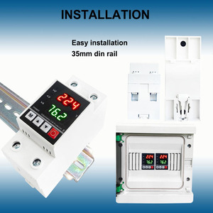 Fabrieks-OEM 40A 63A 80A 110V 220V Dubbel Display DIN-rail Instelbare Spanningsbeveiliging Overspanningsbeveiliging Stroombeveiligingsrelais - Product Image 2