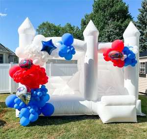 Maison de rebond gonflable blanche avec souffleur d'air, prix d'usine Offre Spéciale pour rebond de mariage - Product Image 1