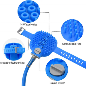 De gran oferta, herramienta de aseo portátil para interiores y exteriores para perros y gatos, rociador de ducha de silicona para mascotas, cepillo de baño de masaje - Product Image 4