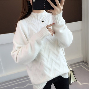 Maglione a Collo Alto da <span class=keywords><strong>Donna</strong></span>, Versione Coreana Ampia, Nuovo Stile Casual alla Moda, Top in <span class=keywords><strong>Maglia</strong></span> - Product Image 6