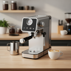 Cafetera Italiana Eléctrica Premium de Acero Inoxidable, Control Digital, 15 Bares de Presión, Estándar Europeo, Duradera <span class=keywords><strong>para</strong></span> Hotel y Hogar - Product Image 4