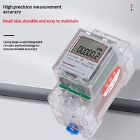 Meter Listrik Rumah Tangga RUNDE Satu Fasa Tipe Rel 220V 2P Meter Energi Elektronik Multifungsi (Akurasi 0.5% + 2)