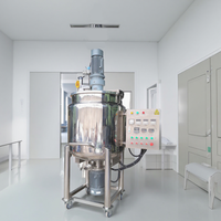 Cuve de mélange et de réaction à double enveloppe de 1000L en acier inoxydable 304, chauffée à la vapeur, avec homogénéisateur à engrenages, pour la fabrication de lotions, shampoings et produits chimiques