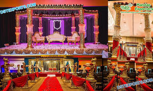 บอลลีวูดแต่งงานคริสตัล Mandap สหราชอาณาจักรใหม่บอลลีวูดธีมแต่งงานคริสตัล Mandap ออกแบบไฟเบอร์คริสตัลจัดงานแต่งงาน Mandap ฟลอริด้า - Product Image 2