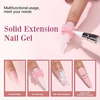 Gel de construction solide pour extension d'ongles, gel de sculpture 3D pour nail art, gel non collant, solution antidérapante non requise, OEM