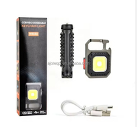Ajotiqpt senter LED COB Mini portabel, gantungan kunci isi ulang dengan Tripod untuk berkemah & mendaki grosir produk OEM