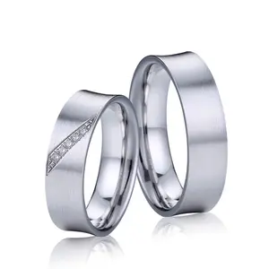 Promotional Cheap Stainless Steel Couple Wedding Rings Set For Men and Women