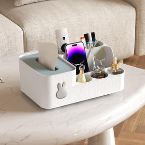 Многофункциональный пластиковый ящик для салфеток, для гостиной, офисный органайзер для хранения вещей, журнальный столик, держатель для пульта дистанционного управления, оптовая продажа - Product Image 1
