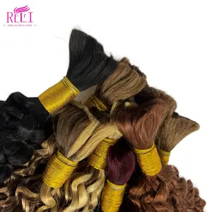 French Curly Bulk Hair Brown Customized Color Human Hair Extension for Braiding Bulk Hair for Women Best Price
