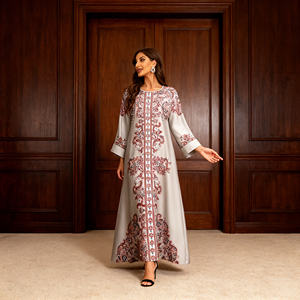 ชุดอาบายะห์ผ้าโพลีเอสเตอร์พิมพ์ลายคุณภาพสูง ดีไซน์หรูหราสง่างาม สำหรับสตรีชาวมุสลิม ขายส่งจากผู้ผลิต - Product Image 4