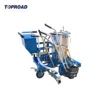 Machine de marquage routier thermoplastique haute efficacité, chauffée au GPL, à poussée manuelle, avec seau de marquage monobloc de précision