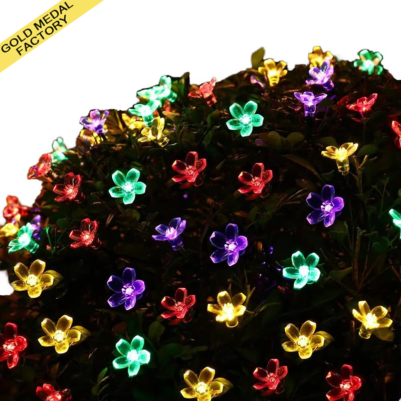 LED Solar Garden Light String fairy Outdoor Waterproof Cherry Blossom Crystal Christmas Courtyard Lawn Garden Party Decoration