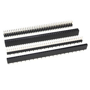 Разъем штыревой 2,54 мм, двухрядный, прямой, угловой, SMT/SMD/DIP, штекер/гнездо, позолоченная латунь + плата - Product Image 1