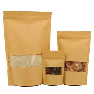 Bolsa de papel Kraft con logotipo propio impreso personalizado biodegradable o bolsa de papel Kraft limpia Bolsa de pie de papel Kraft marrón con ventana - Product Image 6