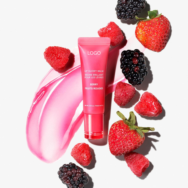 Private Label Natural Lip Care Repair Moisturizing Strawberry Glowy Lip Balm with Vitamin C for Women Daily Care