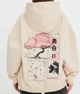 Hot Bán Chất Lượng Cao Của Phụ Nữ Nhật Bản Anime <span class=keywords><strong>Cherry</strong></span> Blossom Đồ Họa In Hoodie Thể Thao Giản Dị Áo Thun Áo - Product Image 1
