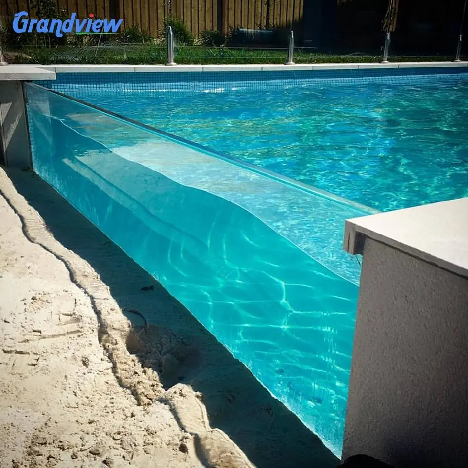 Piscine de natation transparente, épaisse et sans danger, pour piscine, acrylique, au-dessus du sol, en verre, vente en gros usine,