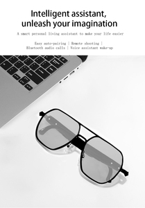 Lunettes intelligentes GS12 en métal à double pont avec chargement magnétique et verres photochromiques – Lunettes de soleil connectées portables - Product Image 2