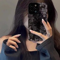 Coque de téléphone portable en cuir TPU souple avec impression de feuilles d'arbre et de fleurs pour iPhone Xr Xs 11 12 13 14 15 16 17 18 Pro Max
