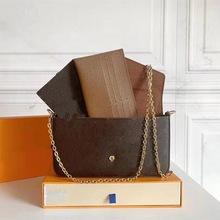 Tas wanita mode Eropa 3 in 1 tas rantai selempang satu bahu tas clutch amplop PU - Product Image 5