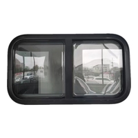 Fenêtre coulissante horizontale noire en acrylique double de qualité supérieure pour camping-car et motorhome