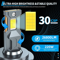 HYNBYZJ Phare de voiture à LED à deux tubes en cuivre, haute luminosité 26800LM 220W, H1 9005 H4 H7 H11, phares LED auto 6500K IP68, prix usine