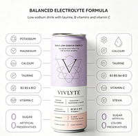 Boisson énergétique personnalisée à faible teneur en sodium, sans sucre, sans caféine, enrichie en vitamine C, taurine, complexe B, saveur citron et rose, pour femmes.