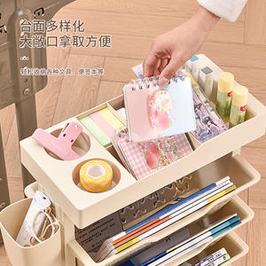 Organizador de Escritorio Simplejoy de Múltiples Niveles, Estante de Almacenamiento Portátil de 5 Capas para Suministros de Oficina y Escolares con Ruedas - Product Image 1