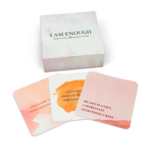 कारखाने Oem मुद्रण पर्यावरण के अनुकूल मैट कागज प्रेरणा कार्ड 365 गुलाबी सकारात्मक प्रतिज्ञान कार्ड लड़कियों महिलाओं के लिए