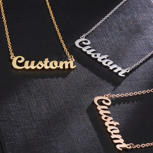 Custom ชื่อสร้อยคอส่วนบุคคล 18K Gold PVD สแตนเลสแฟชั่นเครื่องประดับงานแต่งงานของขวัญส่วนบุคคล - Product Image 2