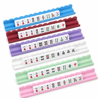 Supports de Mahjong en Acrylique Ondulé Personnalisés avec Poussoirs Intégrés, Poussoirs Magnétiques à Bord Festonné, Accessoires de Mahjong en Bois de Luxe