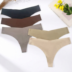 Seamless One-Piece <strong>V</strong> <strong>String</strong> Panties Ladies Stretch Invisible Low-Rise Stretchy Comfortable Fit Women's Bonding Panties <strong>Thongs</strong> - Product Image 2