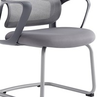 Chaise de bureau ergonomique moderne JOHOOFURNITURE avec base cantilever, dossier en maille, cadre gris pour hôtels et salles de conférence